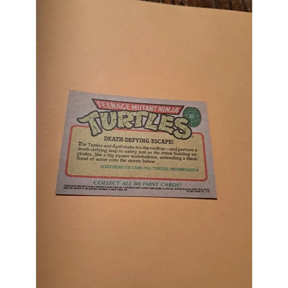 1989 Topps TMNT Trading Card 51 Teenage Mutant Ninja Turtles - Picture 2 of 2